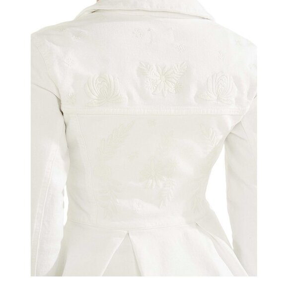 Guess Women's White  peplum Jean Jacket - Picture 3 of 13